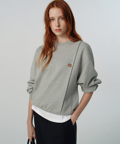 던스트 포 우먼(DUNST FOR WOMEN) UNISEX DUNST LOGO CREASE SWEATSHIRT_UDTS5A103_MELANGE GREY - 사이즈 & 후기 | 무신사