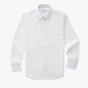 [95-130 SIZE] 화이트 슬림핏 넥 포인트 셔츠