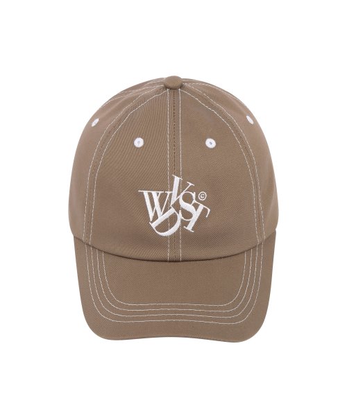 MUSINSA  WONDERVISITOR Logo Stitch ball-cap [Dark brown]