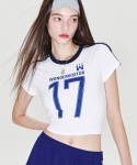 원더비지터(WONDERVISITOR) Sporty track crop t-shirt [White]