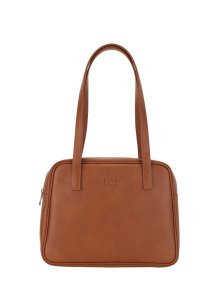 Trapezoid Middle Shoulder Bag (brown)