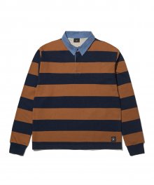 STRIPE RUGBY SHIRTS - BROWN