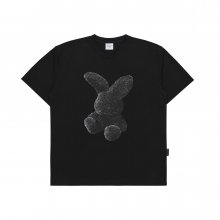 BLACK FUZZY RABBIT SHORT SLEEVE T-SHIRT BLACK