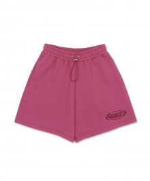 ROUND LOGO EMBROIDERED SHORTS PINK