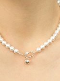 유니제이(UNI.J) Pearl & Link Star Silver Necklace In419 [Silver]