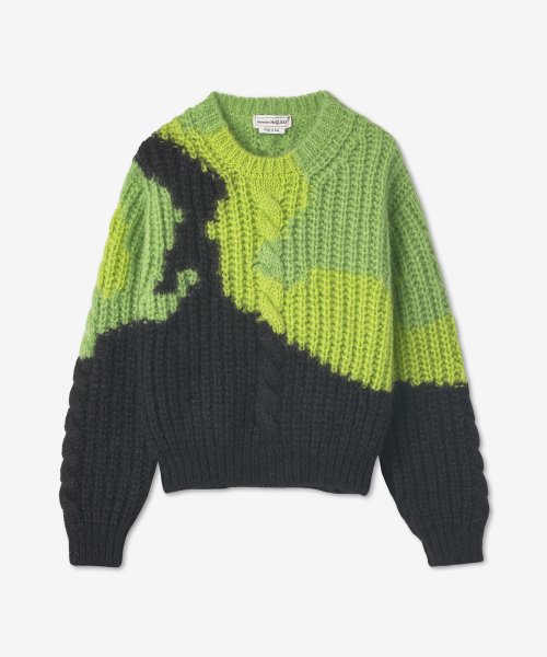 알렉산더 맥퀸(alexandermcqueen) 모헤어 펑크 니트 - 세이지:블랙 / 720620Q1A4J3030