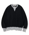two tone crop sweatshirts black/8% melange