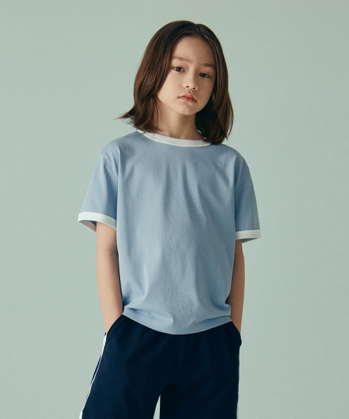 릴렉스드 링거 티셔츠 [블루 그레이]