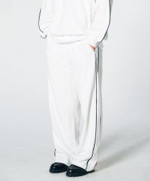 Terry Piping Pants White