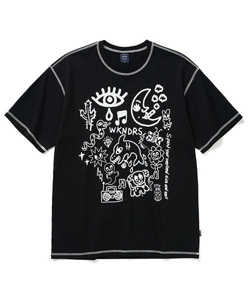 위캔더스(WKNDRS) ISCREAM T-SHIRT (BLACK) - 사이즈 & 후기