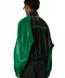 Racer raglan jacket [black-green]
