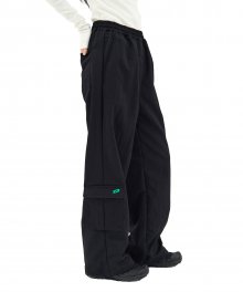 Women needlepoint cargo pants [black]