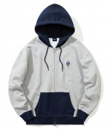 EMBROIDERY UNIVERSITY DAN HOODIE ZIP UP GRAY / NAVY