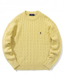 HERITAGE UNIVERSITY DAN CABLE KNIT YELLOW