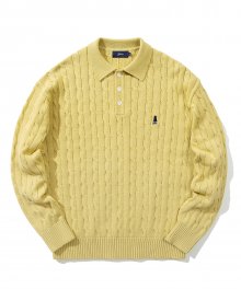 COTTON HERITAGE UNIVERSITY DAN PK CABLE KNIT YELLOW