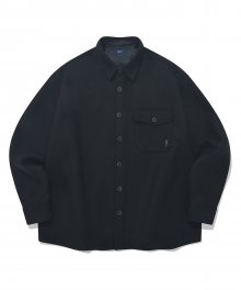 HEAVY WOOL ONE POCKET SHIRTS BLACK