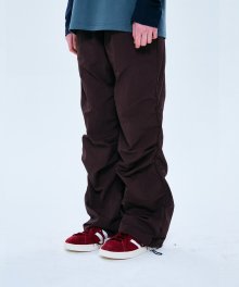 TCM nylon shirring tuck pants (burgundy)