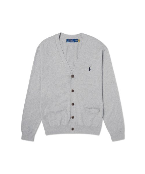 Хлопковый кардиган с V-вырезом - Grey