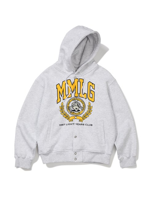 MUSINSA | MMLG [Mmlg] SNAP Hooded Jacket (ASH GRAY)