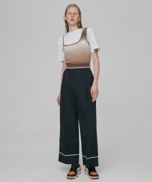 ROLL-UP WIDE PANTS - NAVY