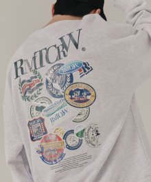 RMTCRW 라벨 스웨트 셔츠_라이트 그레이