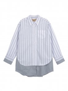 DOUBLE LAYERS STRIPE SHIRT IN GREY