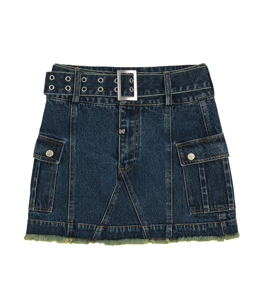 [NF] LOW-RISE CARGO MINI SKIRT (DEEP BLUE)_F23QD820