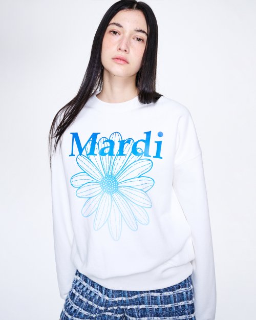 MUSINSA | MARDI MERCREDI SWEATSHIRT FLOWERMARDI GRADATION_WHITE BLUE