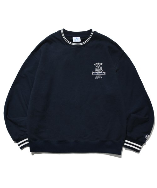 MUSINSA | TIMCOMIX TIM HAIF LOGO CREWNECK NAVY