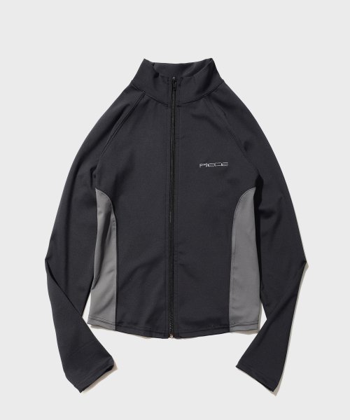 PIECE TEAM TRACK CROP JACKET (BLACK)