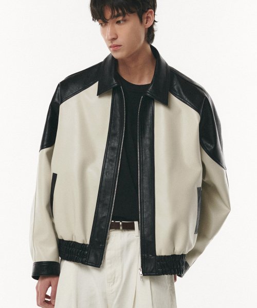 Оверфит куртка из веган-кожи Rapid Two-Tone