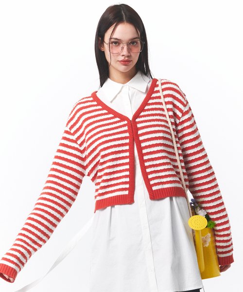 Bonbon Crop Cardigan(RED)