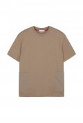 LJM41114 탄 오버핏 사이드 우븐포켓 티셔츠