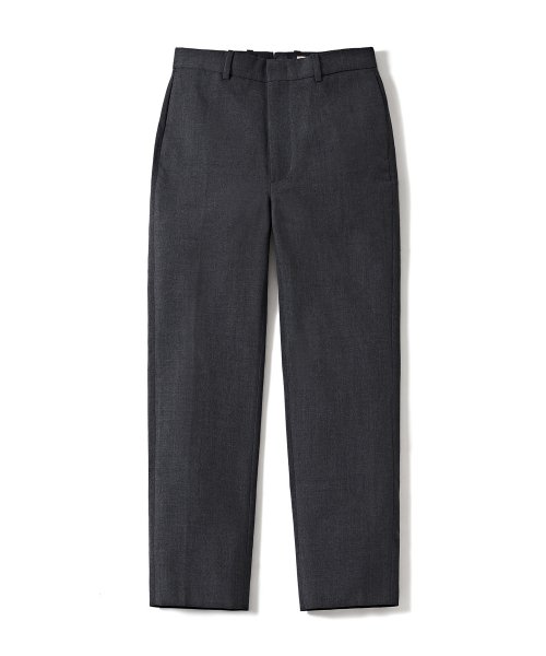 Wool Tapered Pants British Hard Wool Gabardine Cloth (Navy)