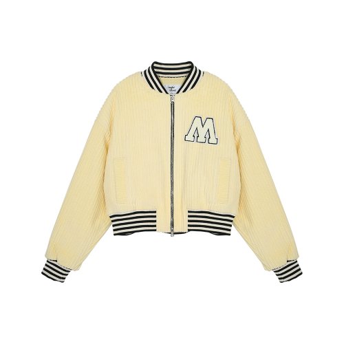 Вельветовый бомбер с логотипом M Ivory MBBFJP00363