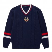 Air Wool V-neck Sweater_Navy (Men)