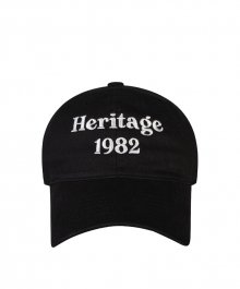 시그니처 텍스트 코튼 볼캡 / Heritage 1982 / 블랙