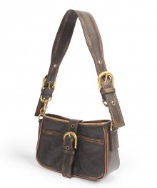 Lambskin Vintage Mini Hobo Bag in Brown