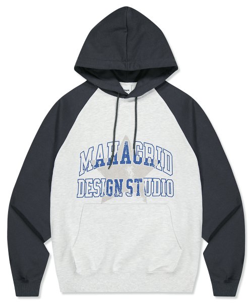 마하그리드(MAHAGRID) STARLIGHT 2-TONE HOODIE LIGHT GREY
