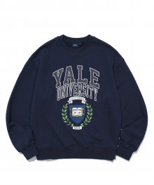 BIG EMBLEM LETTERING CREWNECK NAVY