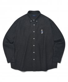 OVER FIT EMBROIDERY DAN DENIM SHIRTS BLACK