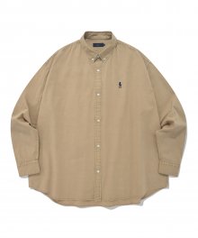 OVER FIT HERITAGE DAN WASHING SHIRT BEIGE