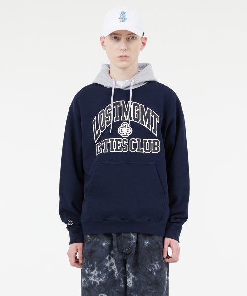 ★韓国の人気★【LMC】★CLUB ATHLETIC TWO TONE HOODI.E★ 엘엠씨(LMC) CLUB ATHLETIC TWO TONE HOODIE navy - 사이즈