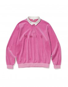 [Mmlg] VELOUR RUGBY SWEAT (PINK)