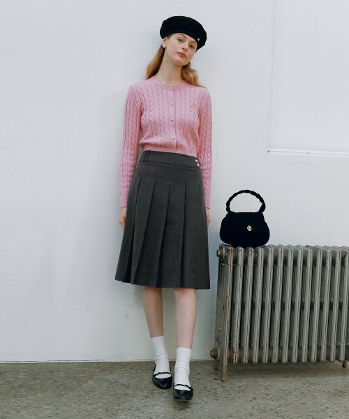 charcoal pleated skirt