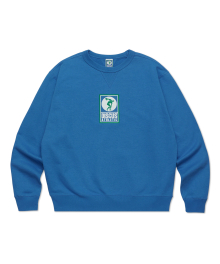 헤비웨이트 레귤러 핏 로고 스웨트 셔츠 블루