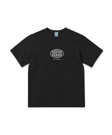 슈퍼 헤비웨이트 레귤러 핏 오발 로고 티셔츠 블랙