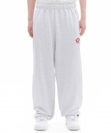 RED MOSS EMBROIDERED SWEAT PANTS (LIGHT GRAY)