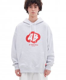 RED MOSS LOGO HOOD (LIGHT GRAY)