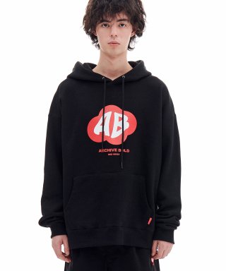 아카이브 볼드(ARCHIVE BOLD) RED MOSS LOGO HOOD (BLACK) 상품 이미지